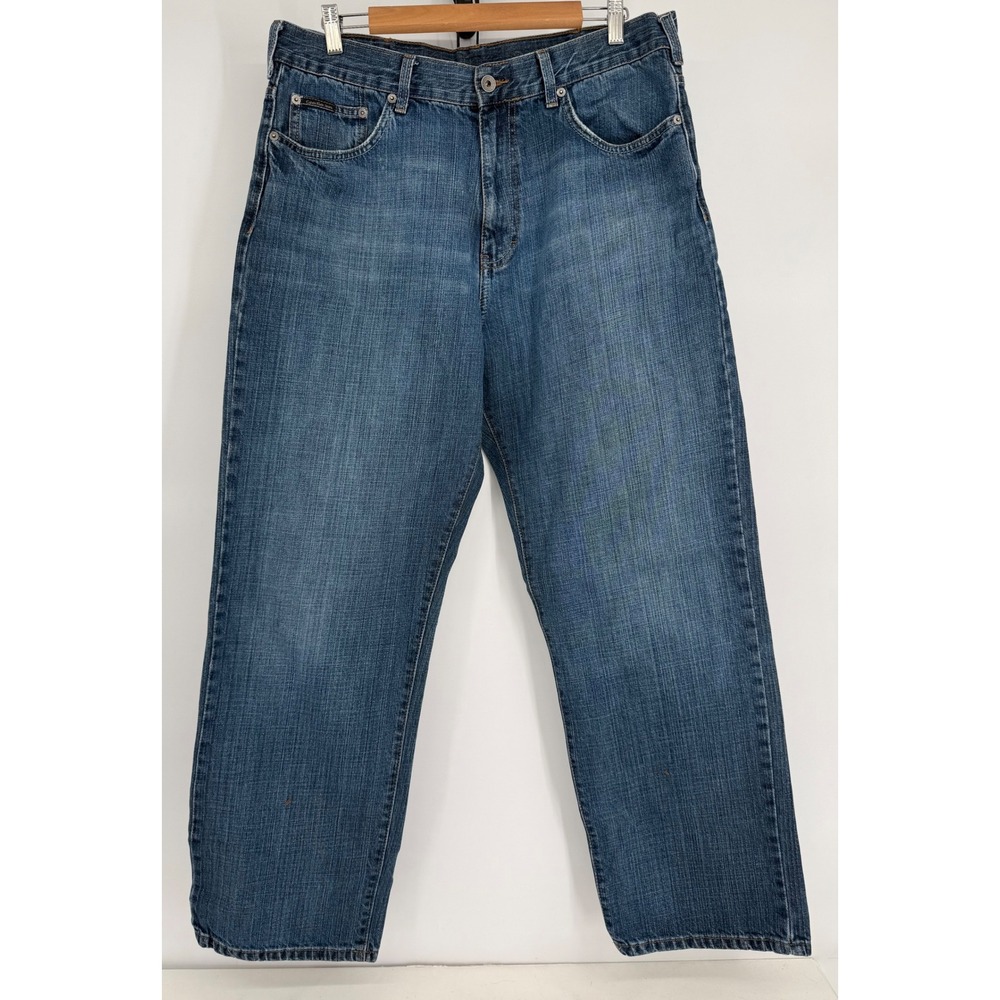 Calvin‎ Klein Jeans Mens Relaxed Straight Leg Medium Blue Denim Pants Sz 36x30